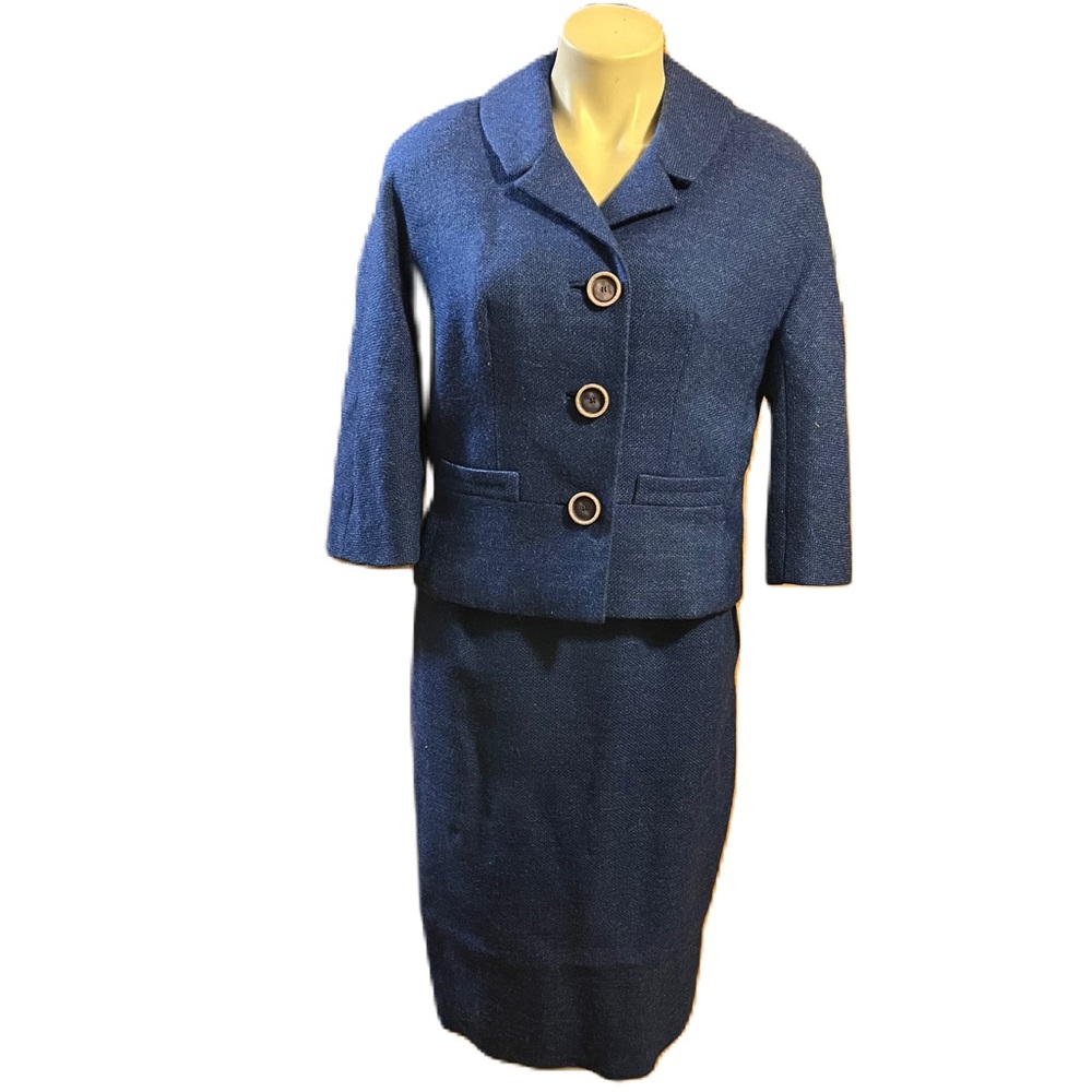 Roos Atkins Vintage 60s/70s blue jacket/skirt suit